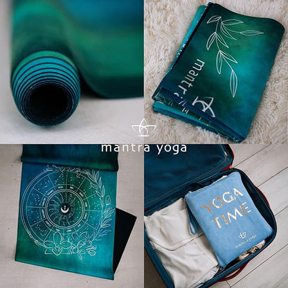 Mantra Yoga Travel PRO 1.5mm with Knee Pad - Foldable Fitness & Exercise Mat with Bag | Lightweight, Compact & Eco-Friendly | Non-Slip & Washable | For All Types of Yoga | 72" L x 24" W | 2.6 lbs