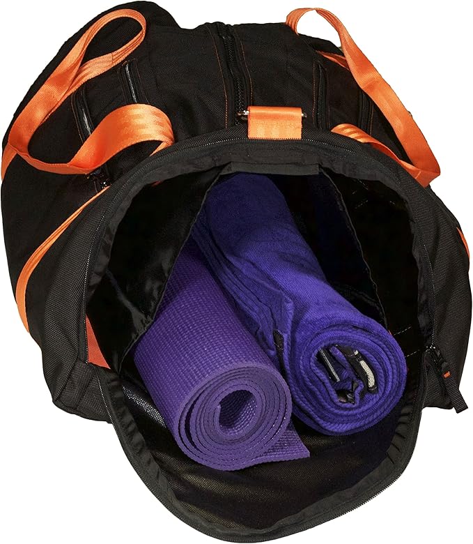 Modular Gym Bag (Black w/Orange Mud Modular Gym & Sports Bag – Large Black Duffel with Removable Shoe & Dirty Clothes Compartments – Rugged YKK Zippers & Big Storage CapacityStraps)