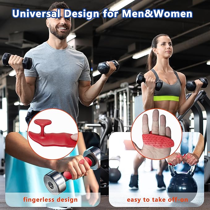 Silicone Gym Grips for Weight Lifting,Workout Gloves for Women Men Alternative,Anti Slip Gym Workout Grip,Rubber Gym Hand Grips-Weightlifting Grips Pad for Barbell,Pull Up,Ryptfit,Training