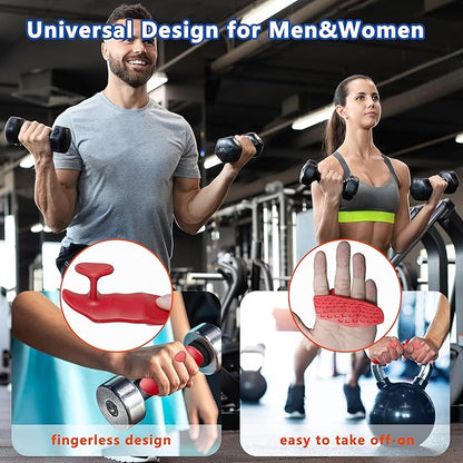 Silicone Gym Grips for Weight Lifting,Workout Gloves for Women Men Alternative,Anti Slip Gym Workout Grip,Rubber Gym Hand Grips-Weightlifting Grips Pad for Barbell,Pull Up,Ryptfit,Training