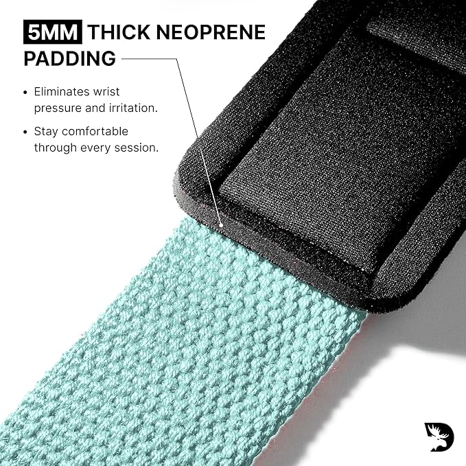 DMoose Fitness Lifting Straps 24" (Pair) - 5mm Padded Durable Wrist Straps for Weightlifting & Powerlifting - Cotton Lifting Strap with Silicone Grip for Men & Women - Deadlift Strap for Gym Workout