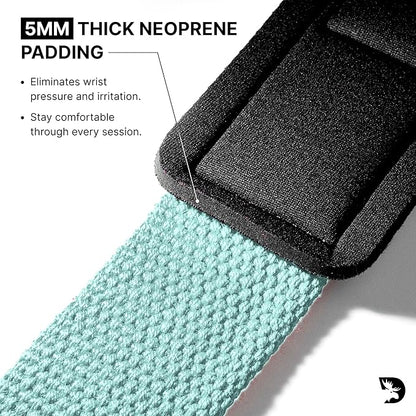 DMoose Fitness Lifting Straps 24" (Pair) - 5mm Padded Durable Wrist Straps for Weightlifting & Powerlifting - Cotton Lifting Strap with Silicone Grip for Men & Women - Deadlift Strap for Gym Workout