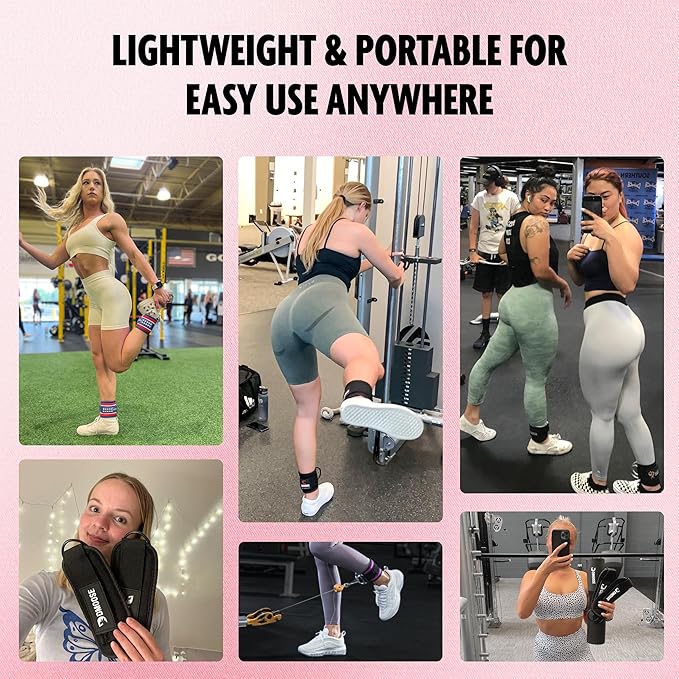 DMoose Fitness Ankle Strap for Cable Machine - One Size Fit with Premium Padding Cuffs, Ankle Bands for Working Out, Booty Workouts, Leg Extension, Hip Abductors, Kickbacks & Lower Body Exercises