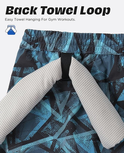 Men 2 in 1 Running Shorts with Compression Liner 5" 7" Quick Dry Workout Athletic Shorts with Pockets Towel Loop