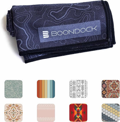 Boondock Co | Premium Microfiber Hand Towel | for Gym, Yoga, Travel, Workout, Backpacking, Beach — Highly Absorbent Quick Dry and Sand Free Fabric (Overland)