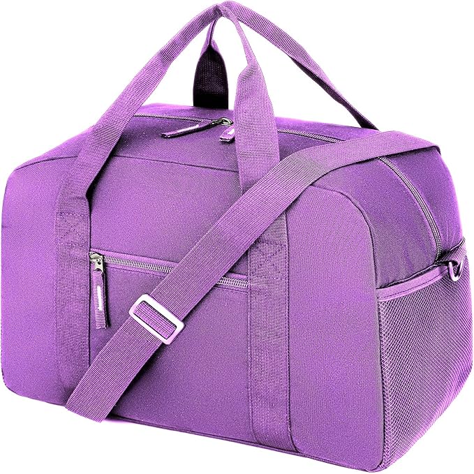 14 inch Small Gym Bag for Men & Women, Mini Duffle Bag for Travel Sports, Lightweight Carry On Duffel Bag, Purple
