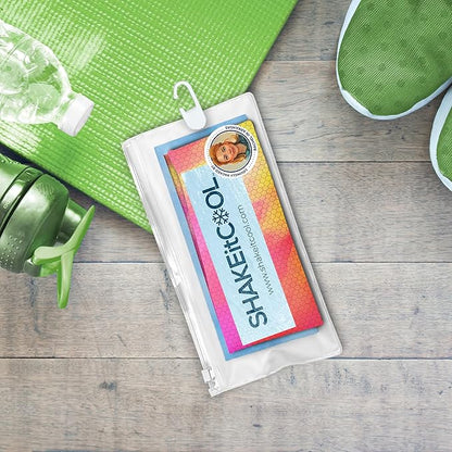 SHAKEitCOOL Original Cooling Towel – Be Cool in Style - Heat Relief, Soft, Lightweight, Sun Protection, Easy Clean - Perfect for Biking, Running, Yoga, Gym, Gardening - Tie Dye