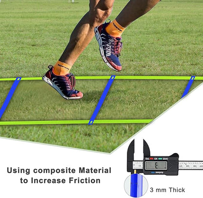 20ft Adjustable Agility Speed Ladder Training Ladder with Carry Bag - Soccer, Speed, Football Fitness Feet Training - Agility Training Equipment for Footwork Drills