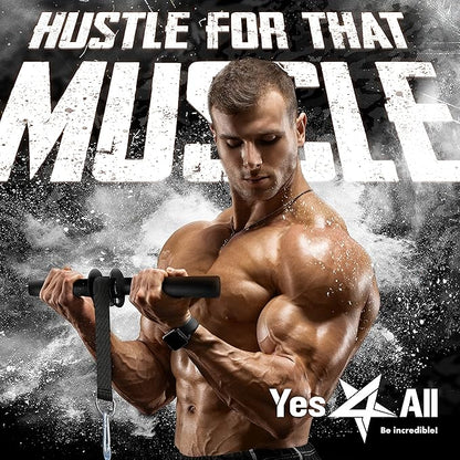 Yes4All Wrist and Forearm Blaster, Build Massive Grip Strength & Muscles with Steel Wrist Roller & Forearm Roller, Heavy Duty Arm Blaster Fits 1" & 2" Weight Plates, Improve Lifting Power