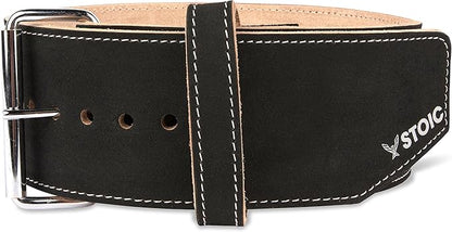 Stoic Powerlifting Belt/Weight Lifting Belt - 4 Inches Wide - No Taper for Maximum Support & Protection