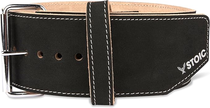 Stoic Powerlifting Belt/Weight Lifting Belt - 4 Inches Wide - No Taper for Maximum Support & Protection