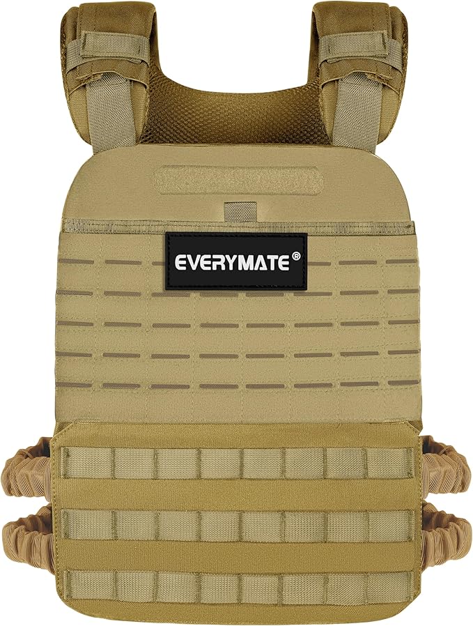 EVERYMATE Weighted Vest Men, Adjustable Weighted Vest Workout Vest for Strength Training Adjustable Strength and Endurance Training Fitness Tactical Running