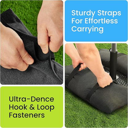 Rhino BaseMate Umbrella Base Weights 2-Pack – Outdoor Fillable Sand Bags for Umbrella Base & Stand | Heavy-Duty Weatherproof Patio Umbrella Sandbag Weights, Arched Design, Holds Up to 49 lbs Each