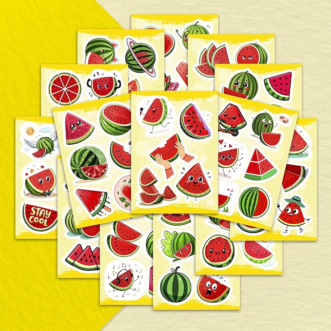 100Pcs Watermelon Stickers and Decals for Water Bottle, One in a Melon Stickers - Watermelon Party Supplies and Decoration - Melon Gifts - Gift for Women & Men