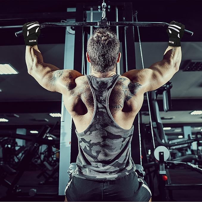 Workout Gloves for Men and Women - Breathable Weight Lifting Gloves - Gym Gloves with Wrist Support - Padded Palm Protection - Extra Grip for Fitness - Lifting - Training - Rowing - Pull-ups