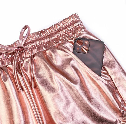 Perfashion Women's Metallic Shorts Summer Sparkly Hot Outfit Shiny Short Pants