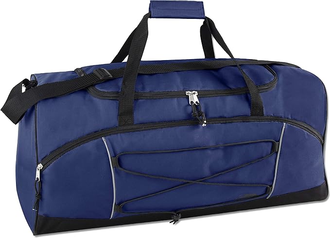 60 Liter, 26 Inch Duffle Bag – Heavy Duty Extra Large Sports Gym Equipment Travel Duffel Bag for Men and Women (Blue)