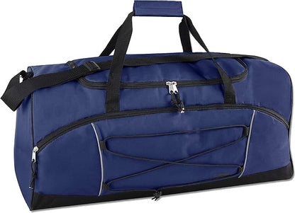 60 Liter, 26 Inch Duffle Bag – Heavy Duty Extra Large Sports Gym Equipment Travel Duffel Bag for Men and Women (Blue)