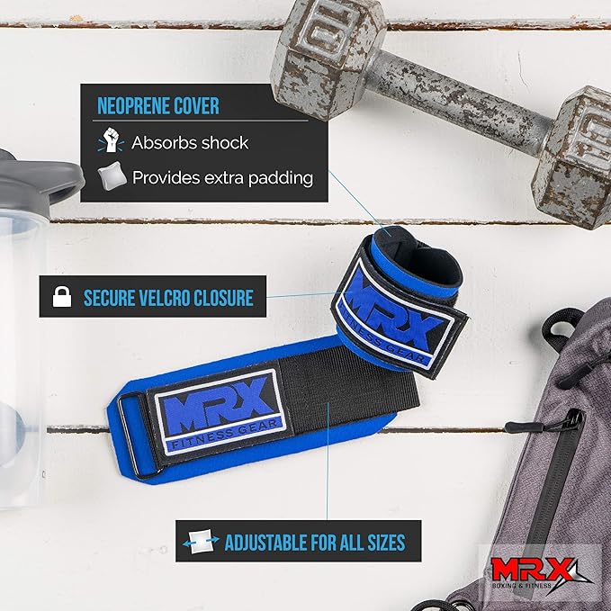 MRX Weight Lifting Wrist Wraps for Wrist Support Lifting Straps Gym Bodybuilding Training Workout for Men and Women