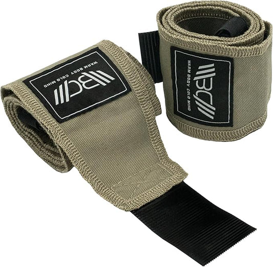WARM BODY COLD MIND - Premium Cotton Weight Lifting Wrist Wraps for Cross Training, Powerlifting, Deadlift, Weightlifting, Gym, Wrist Straps, Workout, Fitness, Heavy-Duty Support with Thumb Loop