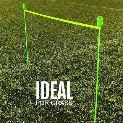 QUICKPLAY PRO Agility Poles (10x Adjustable 3ft to 6ft) for Turf & Court Training
