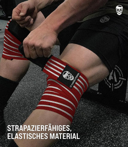 Gymreapers Knee Wraps for Squats and Powerlifting 72 Inch Compression Wraps with Strap for Men & Women Weightlifting Support
