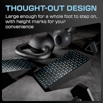 Squat Wedge Block Pair - Heel Elevated Squat Wedge for Deeper Squats, Heavy Lifting and Better Form - 17° Angle Exercise Wedges, Slant Board for Squats with Carry Backpack
