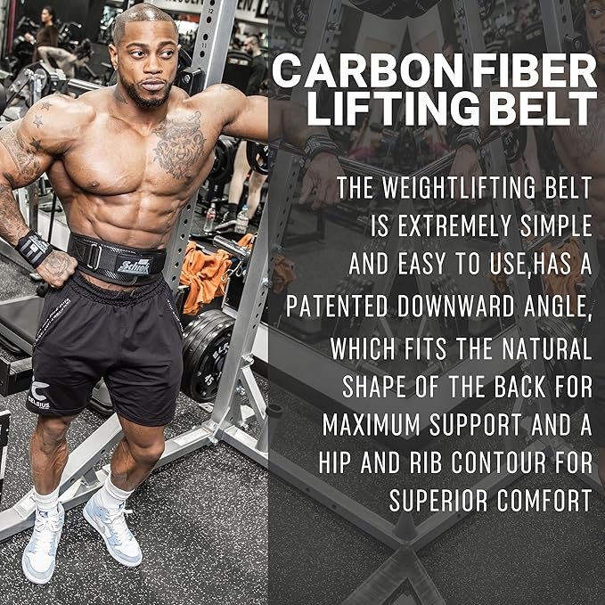 Schiek Sports Ronnie Coleman 4006 Weightlifting Belt - Lumbar Support Weight Lifting Belt - Carbon Fiber and Nylon