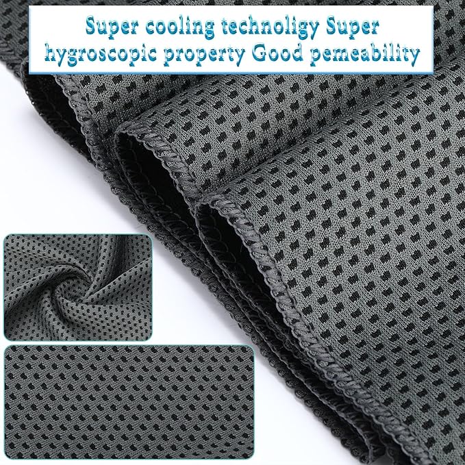 Honoson 10 Pack Cooling Towels Bulk - 47"x12" Soft Breathable Ice Towels for Neck & Face, Portable Chilly Rags Microfiber Sweat Rags for Yoga, Sports, Gym, Workout & Fitness(Dark Gray)