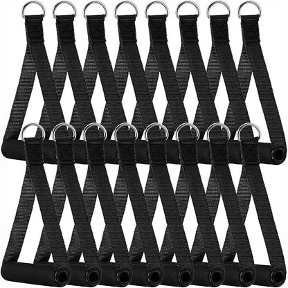 Sumind 16 Pcs Gym Exercise Handles Replacement Cable Machine Attachments for Home Gym Equipment Pulley System Resistance Bands, Strength Trainer, Heavy Duty Workout Handles