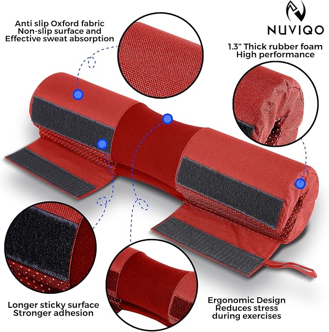 Barbell Squat Pad with Thick Foam and Nylon Padding - Neck & Shoulder Protective Pad Provides Support for Squats, Lunges & Hip Thrusts - Fits Olympic Standard Weightlifting Bar