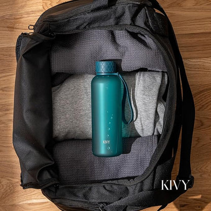 KIVY Slim Water Bottle 22oz [Lightweight & Shatterproof] Leak Proof Bottle for Women & Men - Clear plastic water bottle no straw - Dishwasher Safe Tritan Bottle BPA Free