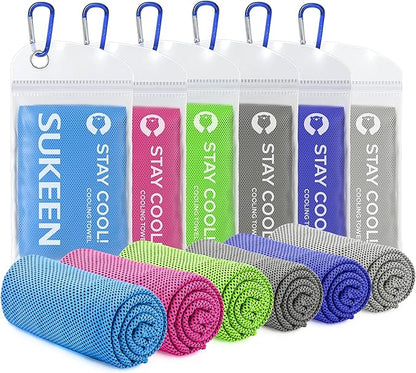 Sukeen Cooling Towels(40"x12") for Neck & Head, Soft Breathable Chilly Towel for Yoga, Golf, Gym, Camping, Running, Workout & More Activities