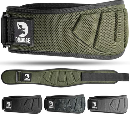 DMoose Fitness Weight Lifting Belt for Squats, Deadlift & Intense Workout - 6" Adjustable Fit Auto Lock Weightlifting Belt for Men & Women - Neoprene Gym Belts for Stability & Lumbar Back Support