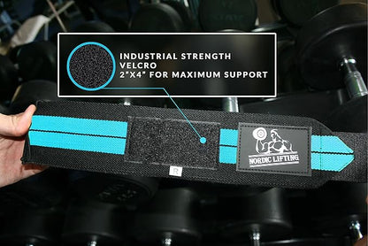 Nordic Lifting Wrist Wraps (2 Pairs) – Lifting Wrist Wraps with Thumb Loop for Weightlifting, Powerlifting & CrossFit – Durable Wrist Support Straps for Men & Women – Gym Essentials for Heavy Lifts