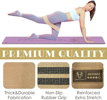 Resistance Loop Exercise Bands, 3 Set of Stretch Bands for Booty Legs, Pilates Bands, Resistance Bands for Fitness, Strength Training, Physical Therapy, Workout Bands for Women, Yoga Band