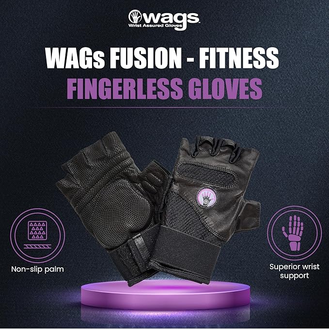 Fitness Fingerless Gloves for Men & Women | Medium Black Weight Lifting Glove with Ergonomic Gel Pad Wrist Support, Non-Slip Grip, Comfortable Workout Glove for Gym Exercise & Training
