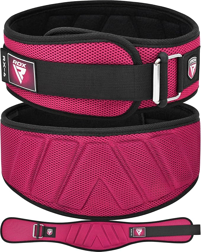 RDX Weight Lifting Belt, Curved Padded Back Lumbar Support, Fitness, Core Exercise Workout Bodybuilding Powerlifting Deadlifts Squats, Ladies Gents Men Women Home Gym Equipment