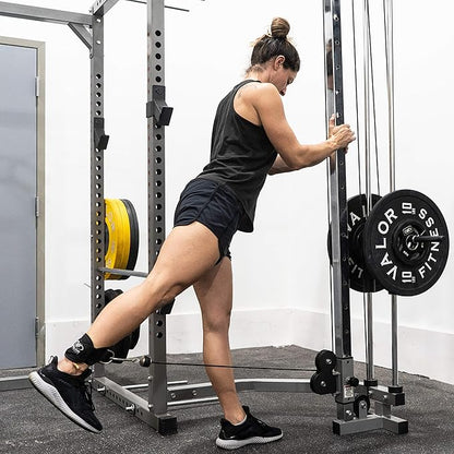 Valor Fitness Cable Machine Attachments - Tricep Rope, V-Bar, Single D-Handle, Rotating Straight Bar, Ankle Strap, Ab Crunch Harness, Triangle Chest Pull for Home Gym Equipment