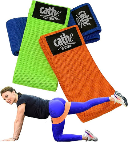 Cathe Boss Loops Set • Take Them Anywhere - Includes Set of 3 Fabric Booty Bands with Travel Carry Case