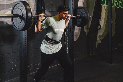 Velites - Weightlifting Lumbar Support Belt - Official of the Royal Spanish Weightlifting Federation - Extra-adherent Velcro - For Deadlifts, Squats, Snatches and Cleans