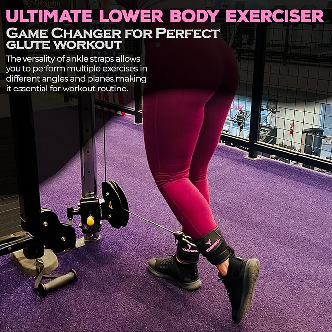 Ankle Straps for Cable Machines Women, Glute Kickback Cable Machine Attachments, Gym Ankle Cuffs, Wrist Cuffs for Workout, Leg Training Accessory, Fitness Gear for Home or Gym