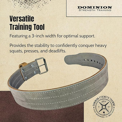Suede 3-inch Weightlifting Belt - Premium Powerlifting Support with Enhanced Grip Technology