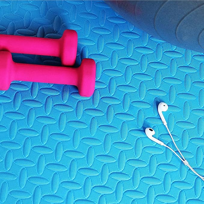 BalanceFrom Puzzle Exercise Mat 3/4" Thick, EVA Interlocking Foam Floor Tiles for Home Gym, Mat for Home Workout Equipment, Floor Padding for Kids, Multiple Sizes and Colors