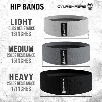 Hip Bands for Booty Workouts | Non Slip Fabric Band Set with 3 Levels - Resistance Bands for Legs & Hip - for Men & Women