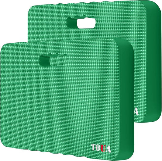TOUA Kneeling Pad Thick Extra Large High Density Foam Comfort for Work Gardening Yoga Exercise Garden Knee, Green 2 Pack