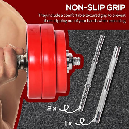 Soozier Adjustable Dumbbell Set, Convertible to Barbell Weight Set for Home Gym Women and Men Weight Lifting Training.