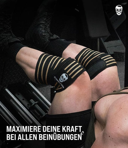 Gymreapers Knee Wraps for Squats and Powerlifting 72 Inch Compression Wraps with Strap for Men & Women Weightlifting Support