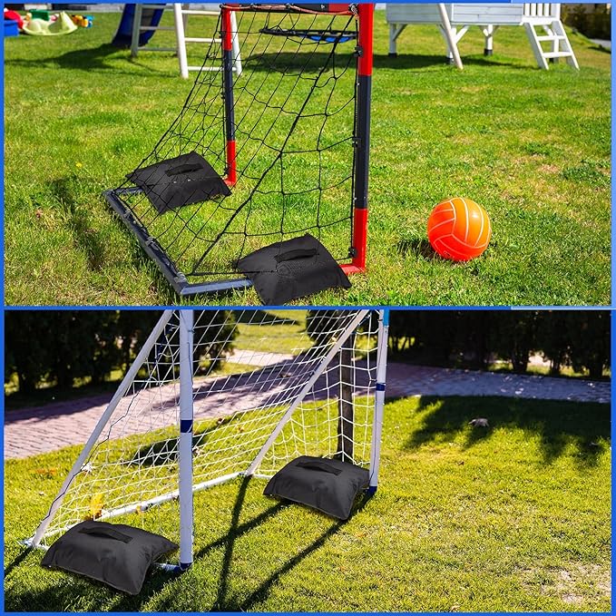 Sports Net Sandbags with PE Leak Proof Transparent Bags Weighted Anchors Bag Sport Sandbags for Stability Baseball Nets Hockey Golf Football Nets Soccer Goals and More(45 Pcs,Black)