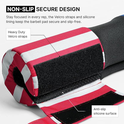 DMoose Fitness Barbell Pad for Hip Thrust, Squat & Lunges - Non-Slip Thick Foam Cushion for Neck and Back Support with Two Straps - Hip Thrust Pad for Leg Day - Fits All Olympic Bars and Smith Machine
